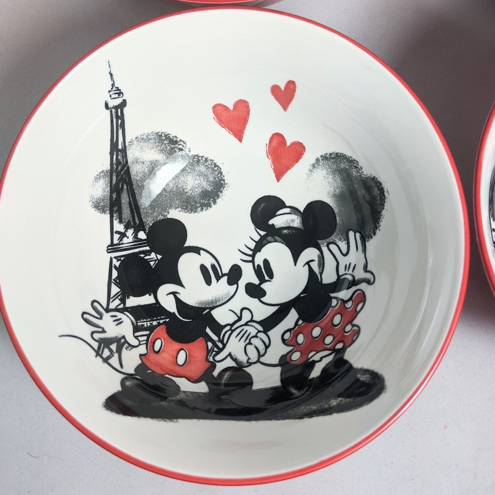 Disney Minnie Mickey Love Paris Tidbit Bowl - Picture 2 of 4